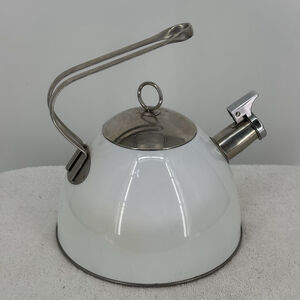 Crofton White And Stainless Steel Whistling Tea Kettle